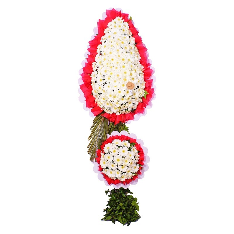 Star Beyaz Çift Katlı Çelenk